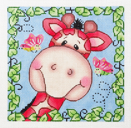 Bazooples ~ Gertrude the Giraffe Child's handpainted Needlepoint Canvas by LEE