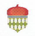 Kelly Clark Acorn ~ Halloween Harlequin Acorn handpainted Needlepoint Ornament Canvas by Kelly Clark