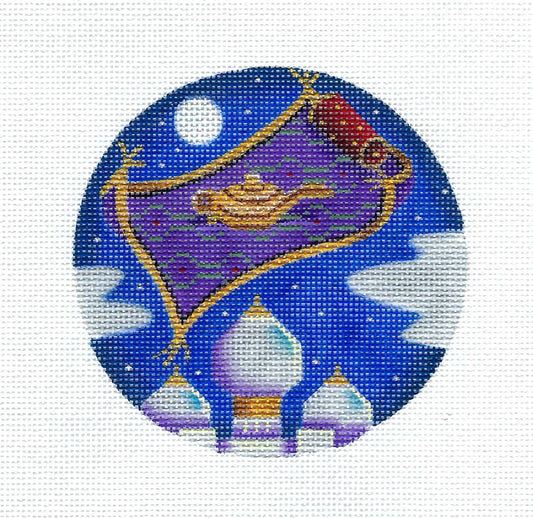 Story Book ~ Aladdin and the Lamp handpainted 4" Needlepoint Ornament by Rebecca Wood