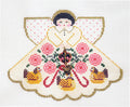 Angel ~ 12 Days of Christmas ~ Three French Hens Angel & Charms 18 Mesh handpainted Needlepoint Canvas Ornament Painted Pony