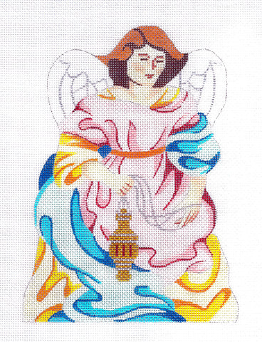NATIVITY Canvas ~ Angel for the Nativity handpainted Needlepoint Canvas by Silver Needle