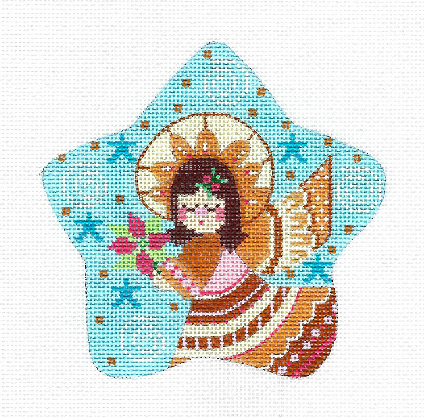 Star ~ Beautiful Angel STAR Ornament handpainted Needlepoint Canvas CH Designs from Danji