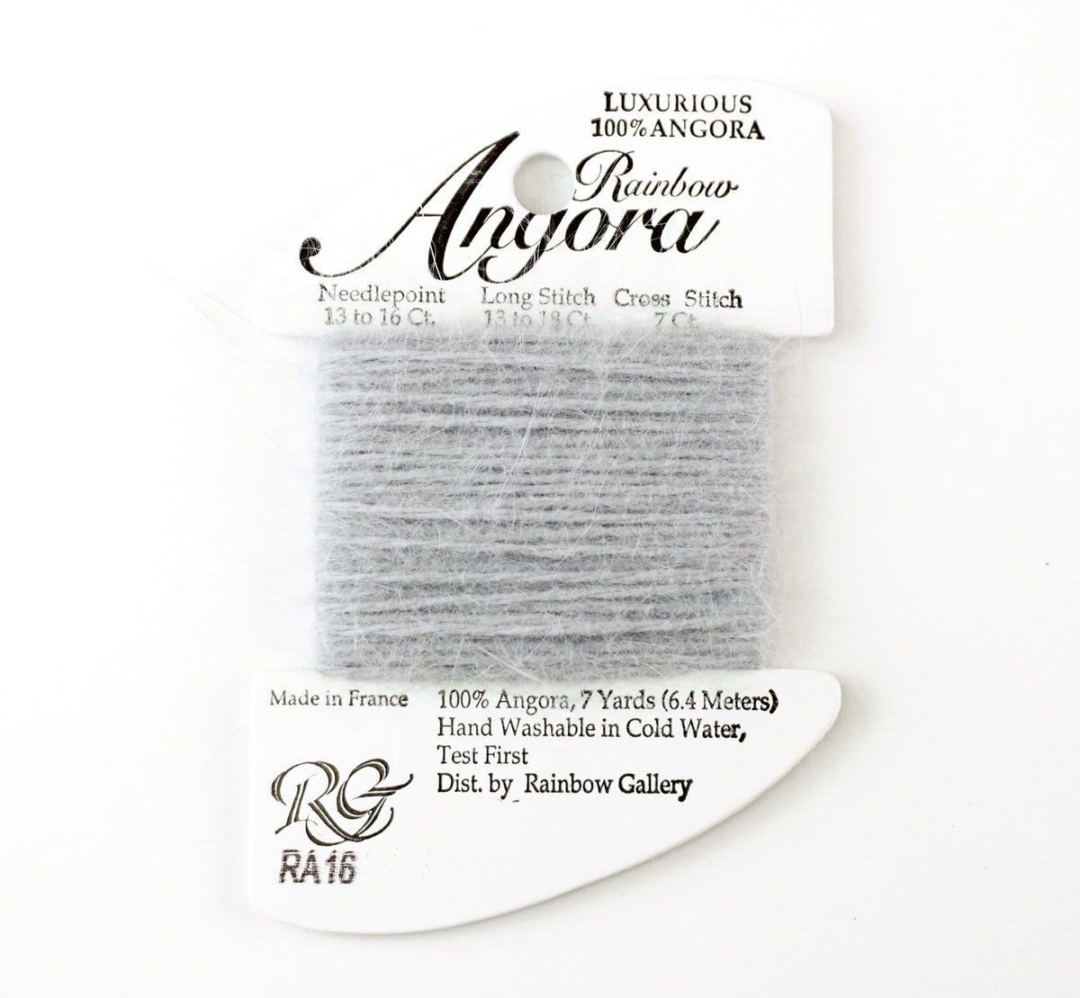 Angora Fiber "LT. Gray " #RA16  7 Yds.  Needlepoint Stitching Thread by Rainbow Gallery