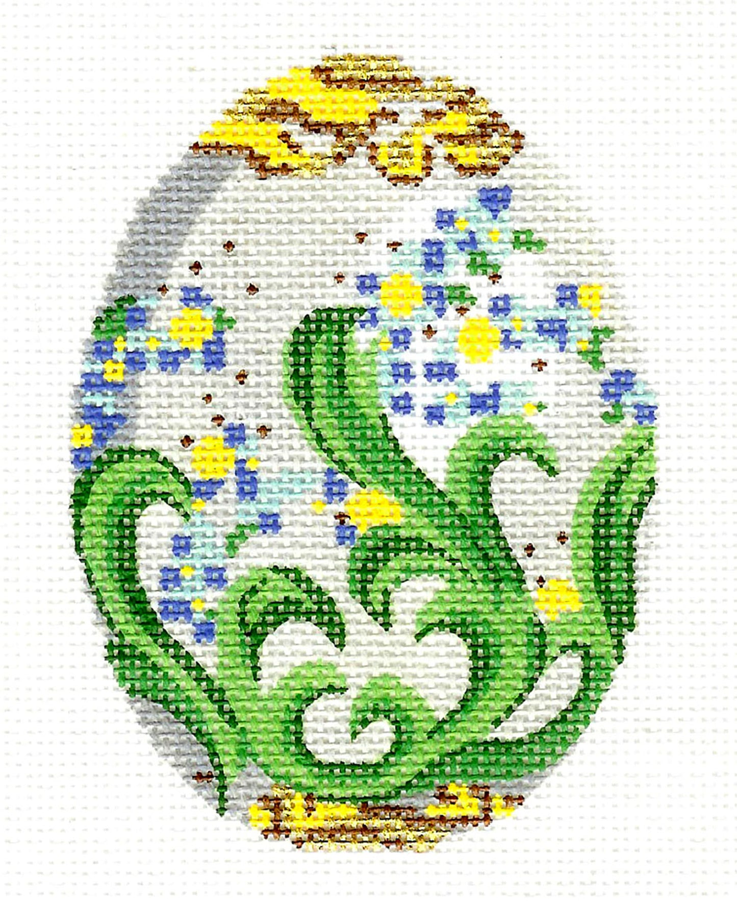 Faberge Egg of the Month ~ APRIL Diamond Birthstone EGG OF THE MONTH 18 Mesh Needlepoint Canvas Ornament by LEE