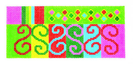 Canvas Insert ~ Squiggles handpainted Needlepoint Canvas by LEE
