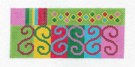 Insert ~ Squiggles & Gems Multi-Colored handpainted Needlepoint Canvas ~BB Insert~ by LEE