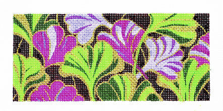 Canvas Insert~LEE Ginkgo Leaves handpainted Needlepoint Canvas ~ BB Insert ~ 18 mesh