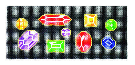 Canvas Insert ~ Jewels handpainted Needlepoint Canvas ~ BB Insert ~ 18 mesh by LEE