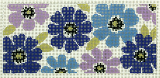 Canvas Insert ~ Lavender & Blue Floral handpainted Needlepoint Canvas BR Insert by LEE