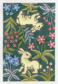 Insert ~ Cluny Tapestry Bunny Rabbits "BC Insert" handpainted 18 Mesh Needlepoint Canvas by  LEE