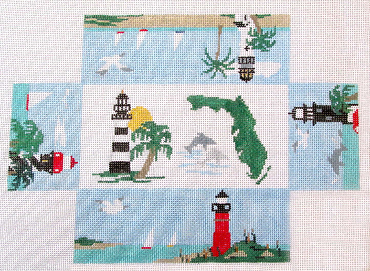 Brick Cover ~ Florida handpainted Needlepoint Canvas~by Kathy Schenkel *SPECIAL ORDER*