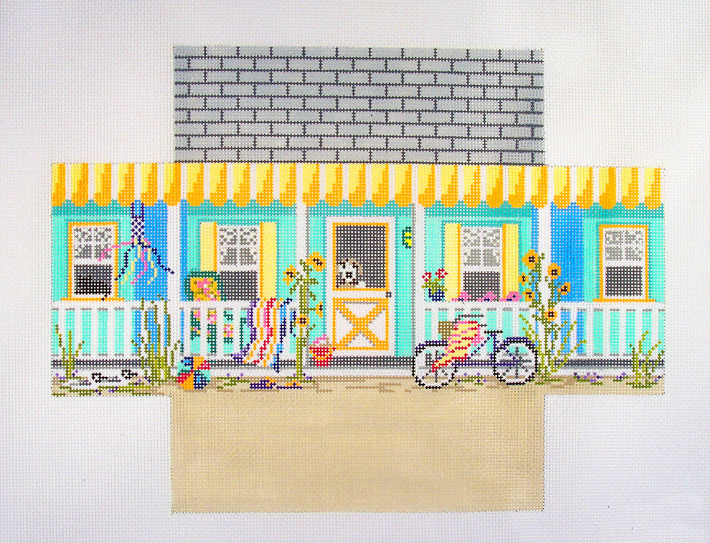 Brick CoverNew England Cottage handpainted Needlepoint Canvasby Need