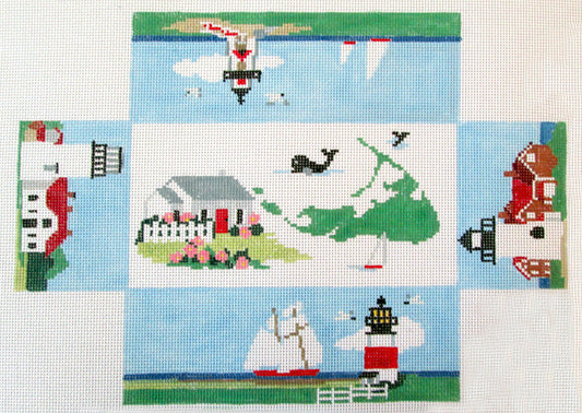 Brick Cover ~ Nantucket Island, MASS. handpainted Needlepoint Canvas by Kathy Schenkel** SP.ORDER**
