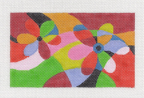 Canvas Insert ~ Floral Swirls Design ~ BD Insert ~ handpainted Needlepoint Canvas by LEE