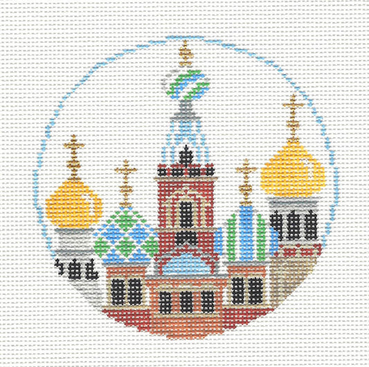 Travel Round ~ St. Petersburg Russia handpainted Needlepoint Canvas by Kathy Schenkel