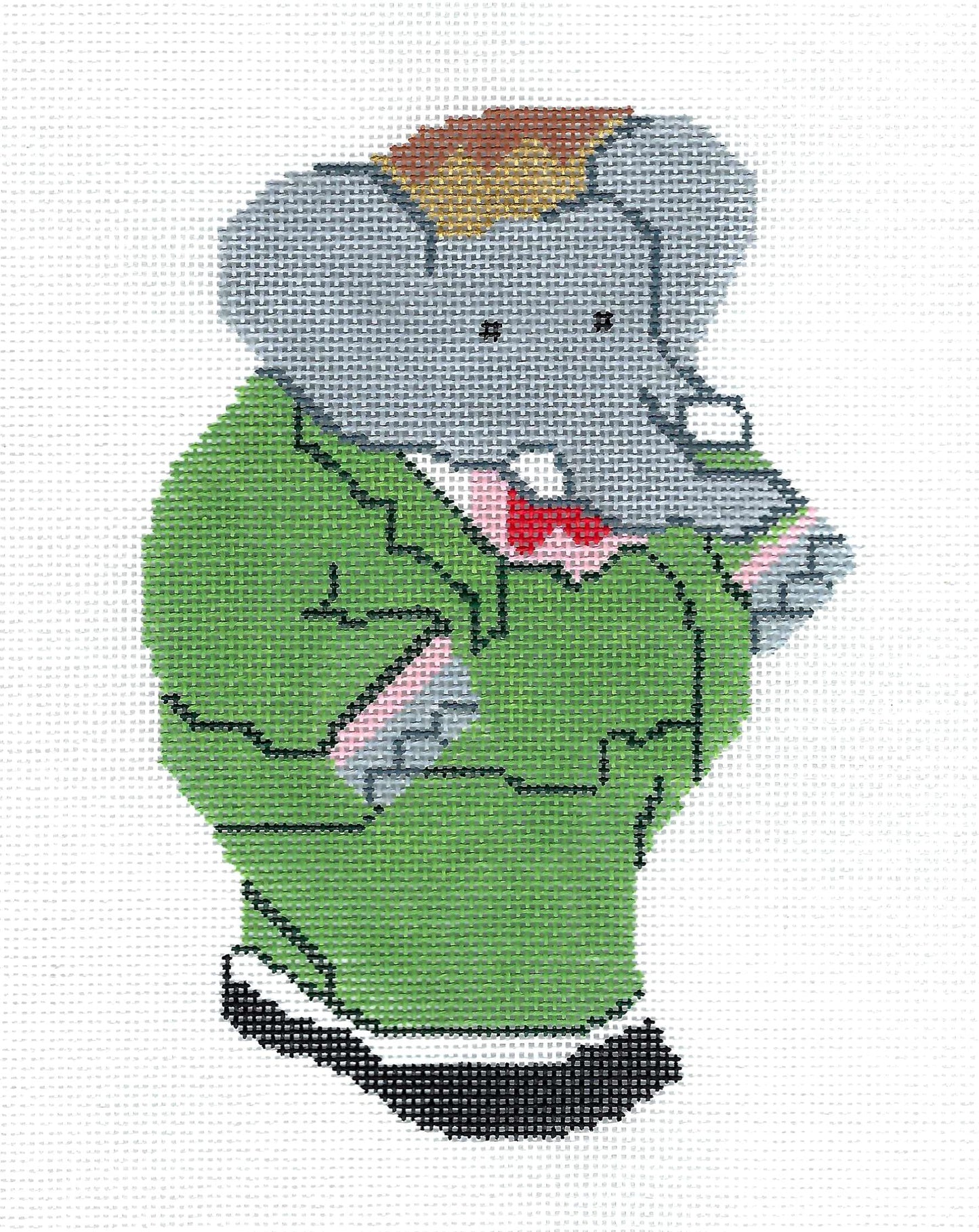 Child's ~ Babar the Elephant 18 Mesh handpainted Needlepoint Canvas Ornament by Silver Needle