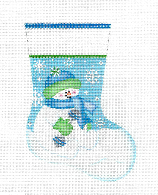 Baby ~ Baby Boy's Christmas Mini Stocking handpainted 18 mesh Needlepoint Ornament Canvas by Pepperberry