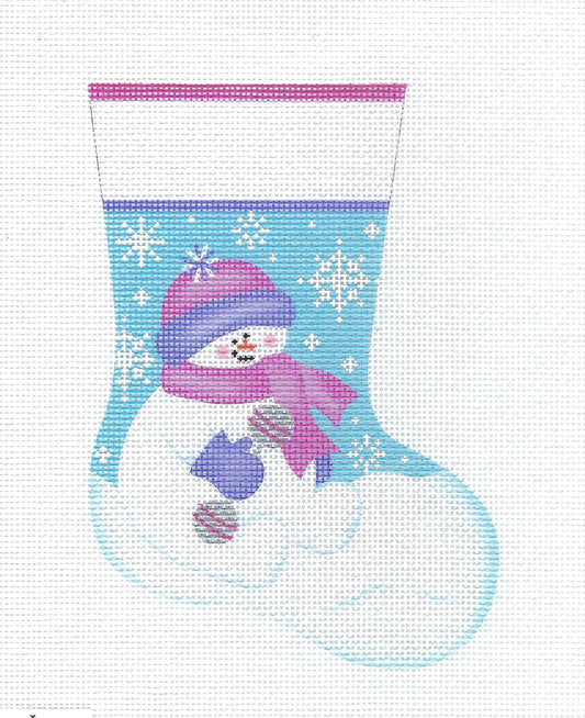 Baby ~ Baby Girl's Christmas Mini Stocking handpainted 18 mesh Needlepoint Ornament Canvas by Pepperberry