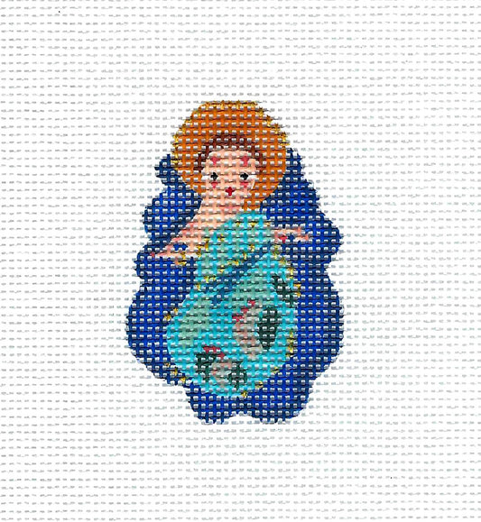 Christmas Nativity ~ BABY JESUS Holy Family handpainted Needlepoint Canvas by Kelly Clark