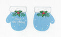 Baby's ~ Baby Boy's First Christmas Mittens ~ 2 Sided ~ Blue Mittens 18 Mesh handpainted Needlepoint Canvas by Pepperberry