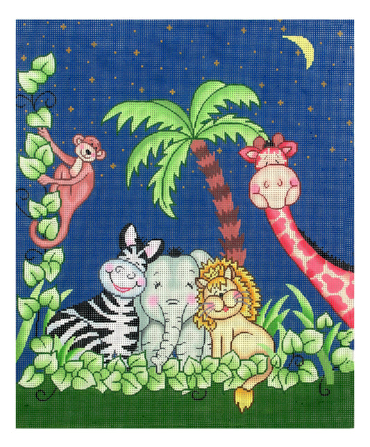 Bazooples ~ Animal Family for Baby or Child Adorable 18 mesh handpainted Needlepoint Canvas by LEE