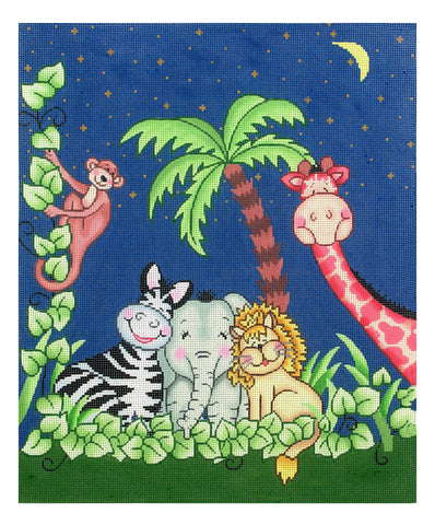 Bazooples ~ Animal Family for Baby or Child Adorable handpainted Needlepoint Canvas by LEE