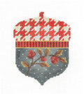 Kelly Clark Acorn ~ Berry Branch Autumn Acorn 18 Mesh handpainted Needlepoint Ornament Canvas by Kelly Clark