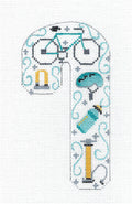 Candy Cane ~ Bicycle Riders Sport Med. Candy Cane handpainted 18 Mesh Needlepoint Canvas by CH Designs ~ Danji