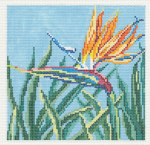 Canvas ~ Bird of Paradise Flower handpainted Needlepoint Canvas by Needle Crossings