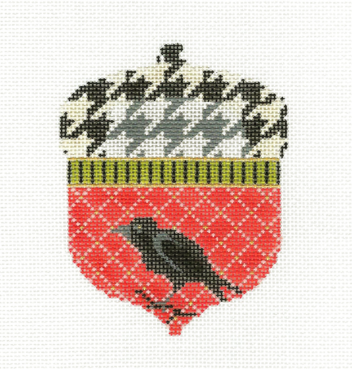 Kelly Clark Acorn ~ Halloween Black Raven Acorn handpainted Needlepoint Ornament Canvas by Kelly Clark