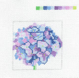 Coaster ~ Blue Hydrangea  4" Sq. Coaster handpainted Needlepoint Canvas by Jean Smith