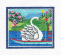 Boston Commons Swan Boat handpainted 18 Mesh Needlepoint Canvas by Starke Art from CBK