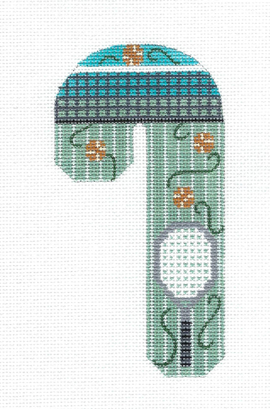 Candy Cane ~ Tennis Players Sport Medium Candy Cane handpainted Needlepoint Canvas by CH Design ~Danji