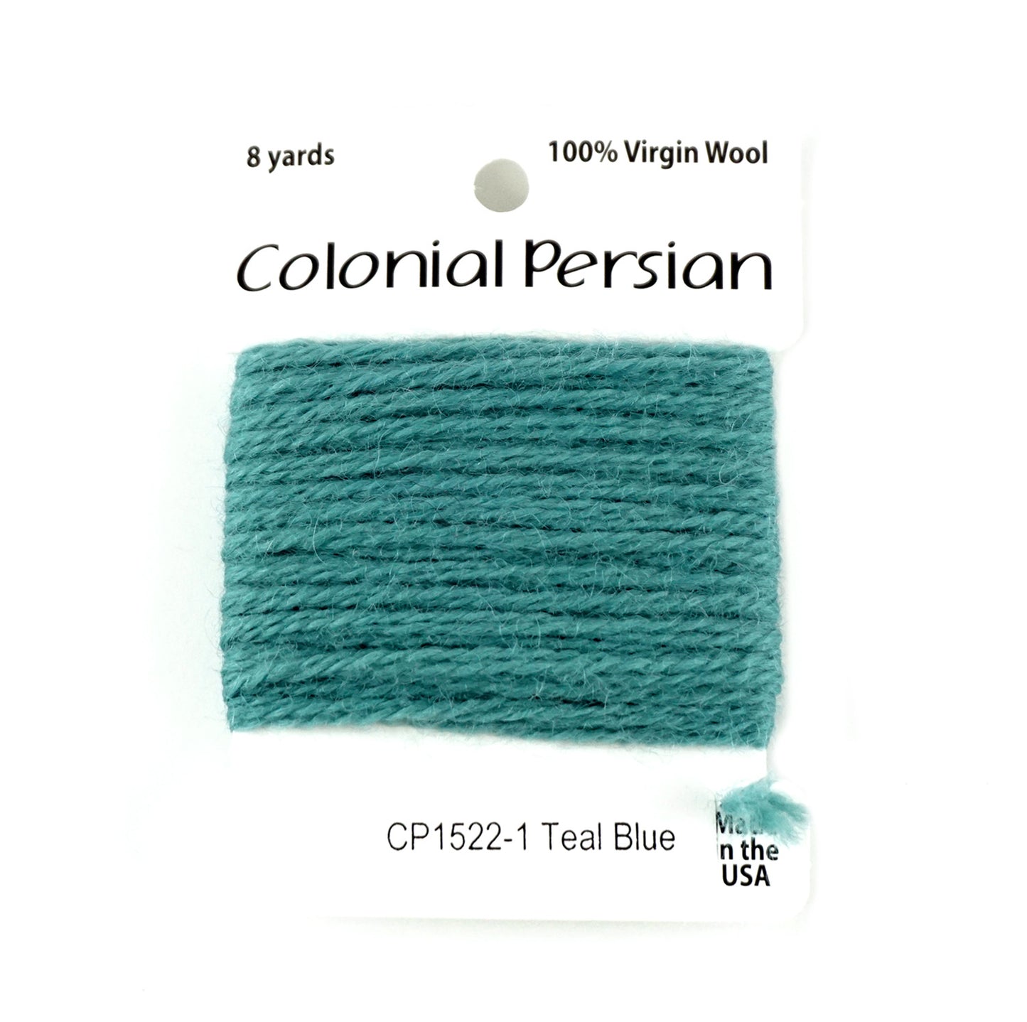 3 Ply Persian Wool "Teal Blue" #1522 Needlepoint Stitching Thread by Colonial ~ USA Made