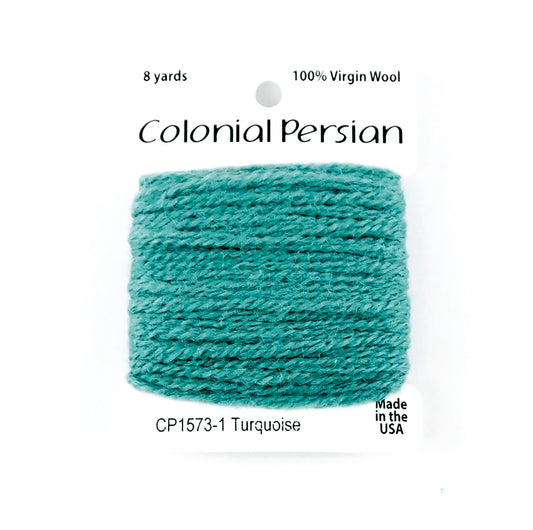 3 Ply Persian Wool " Turquoise"  #1573 Needlepoint Thread by Colonial ~ USA Made