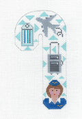 Candy Cane ~ Airline Stewardess Med. Candy Cane Profession handpainted Needlepoint Canvas by CH Designs ~ Danji