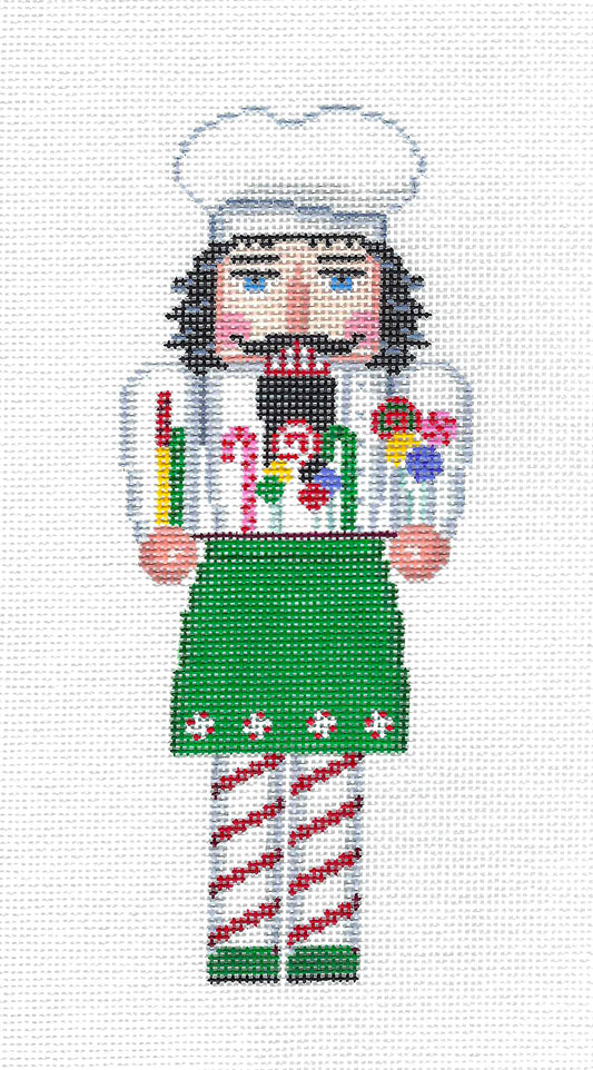 Nutcracker ~ Candy Maker Nutcracker with Sweets handpainted Needlepoint Ornament by Susan Roberts