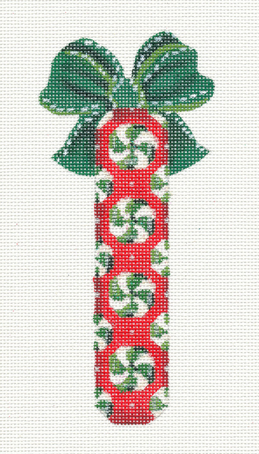 Candy Stick ~ Wintergreen Candy Mints on a stick handpainted 18 mesh Needlepoint Canvas by Kelly Clark