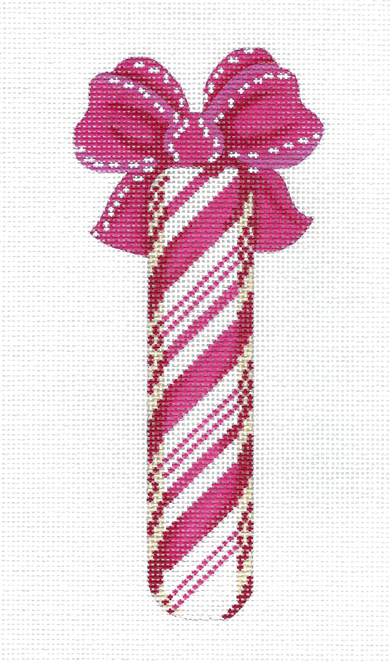 Candy Stick ~ Pear Berry Punch Candy Stick with Bow Handpainted 18 mesh Needlepoint by Kelly Clark