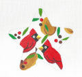 Star ~ CARDINALS and PEARS STAR handpainted Needlepoint Ornament Canvas by Raymond Crawford