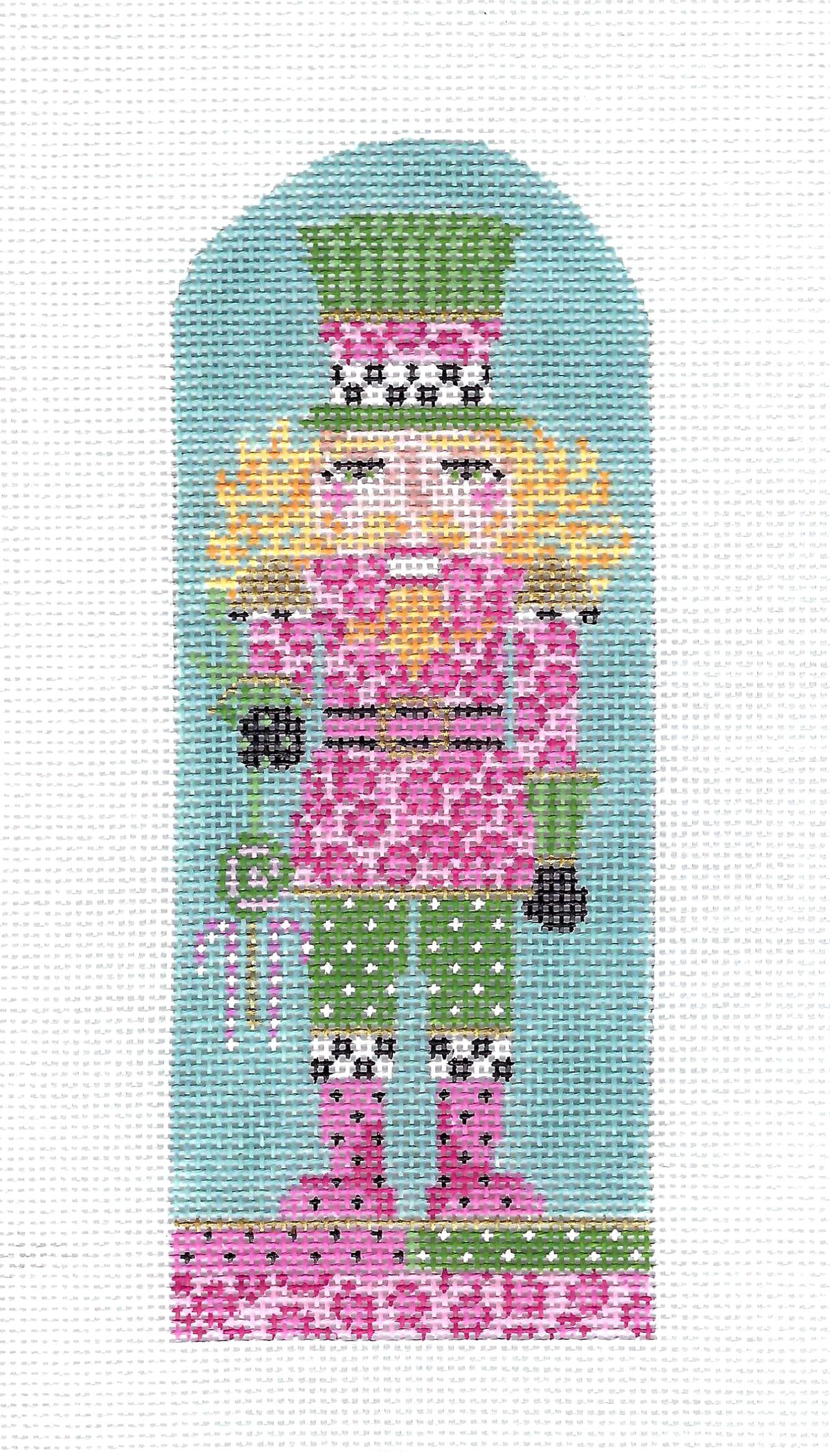 Kelly Clark Canvas ~ Nutcracker Ornament  "Cheetah King" handpainted Needlepoint Canvas