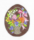 Kelly Clark ~ Grand Easter Basket Chocolate LG. Spring Egg 18 Mesh handpainted Needlepoint Canvas by Kelly Clark