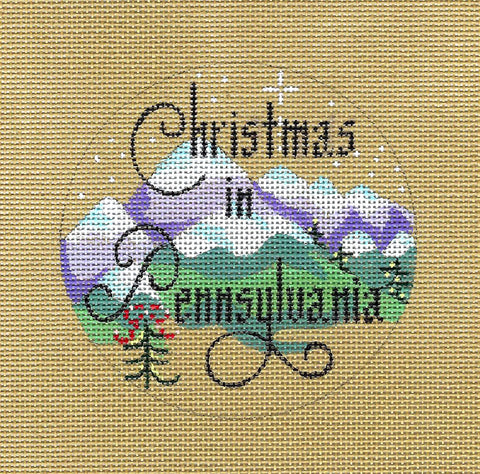 Ornament ~ Christmas in Pennsylvania handpainted Needlepoint Ornament Canvas Dee from Danji