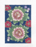 Insert ~ Cloisonné Peony Blossoms "BC INSERT" 18 Mesh handpainted Needlepoint Canvas by LEE