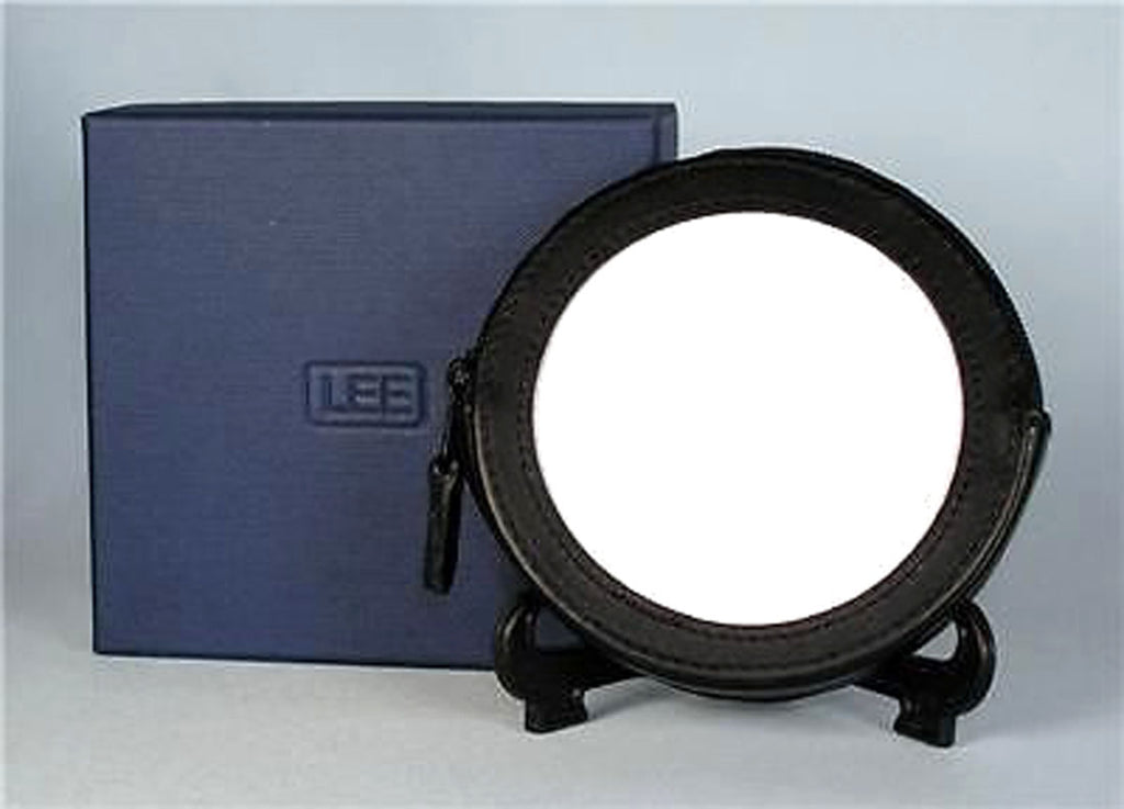 Accessory ~ Black Smooth Leather Zipper Change Purse  for 3" Round Canvas