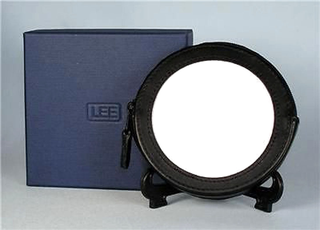 Accessory ~ Black Smooth Leather Zipper Change Purse  for 3" Round Canvas
