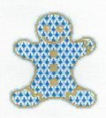 Blue & White Fishnet Cookie handpainted 18 Mesh Needlepoint Canvas by Edie & Ginger from CBK