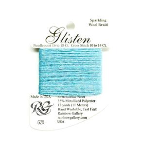GLISTEN Sparkling Braid #20 "Blue Twinkle" Needlepoint Thread Rainbow Gallery