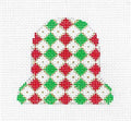 Christmas ~ Red, Gold and Green Bell with Metal Bell handpainted 13 mesh Needlepoint Canvas from Danji