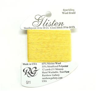 GLISTEN Sparkling Braid #11 "Blazing Yellow" Needlepoint Thread Rainbow Gallery